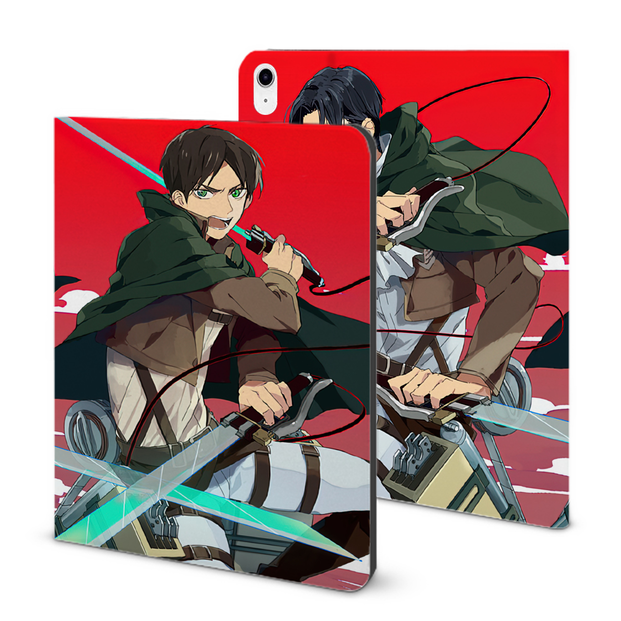 （画像用） 進撃の巨人 Attack on Titan IPad ケース ブック型 PUレザー TPU 耐衝撃 軽量 薄型 ペン収納なし 全面保護 IPad 各モデル対応